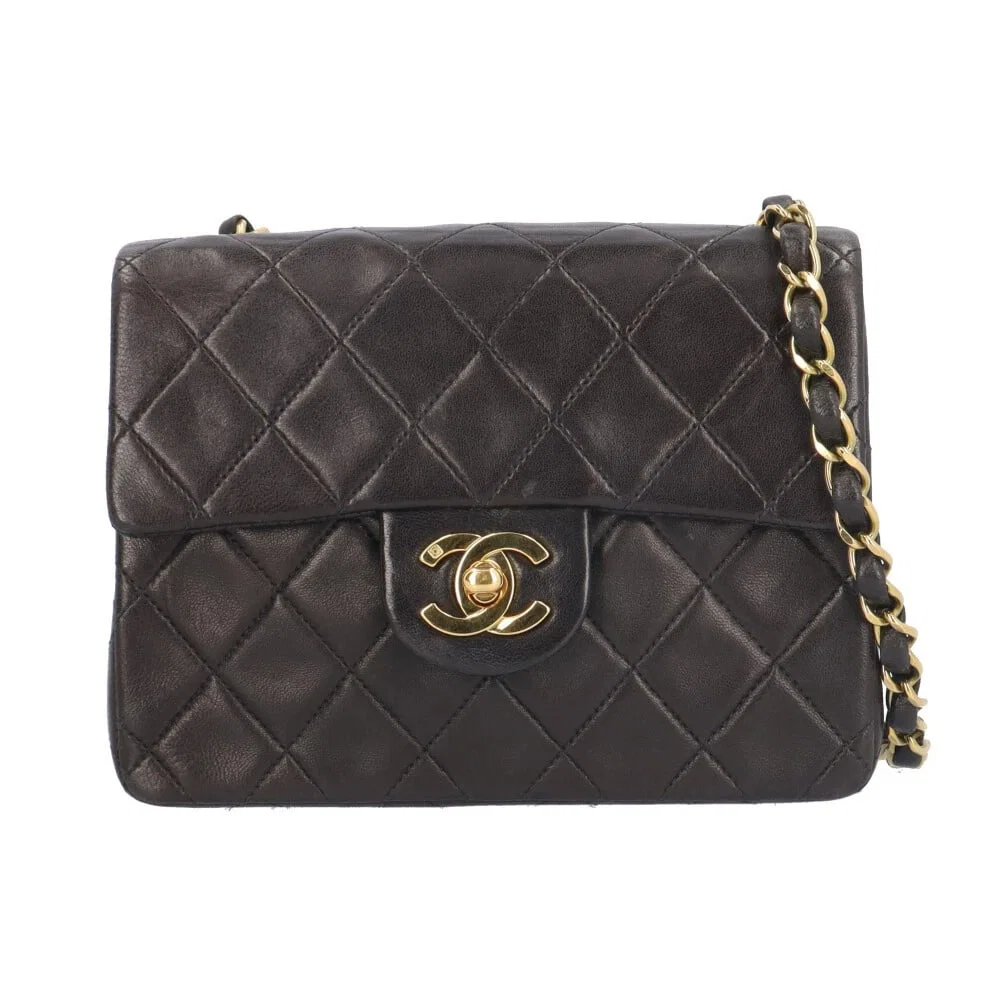 CHANEL SHOULDER BAG CROSS BODY LAMBSKIN CHAIN