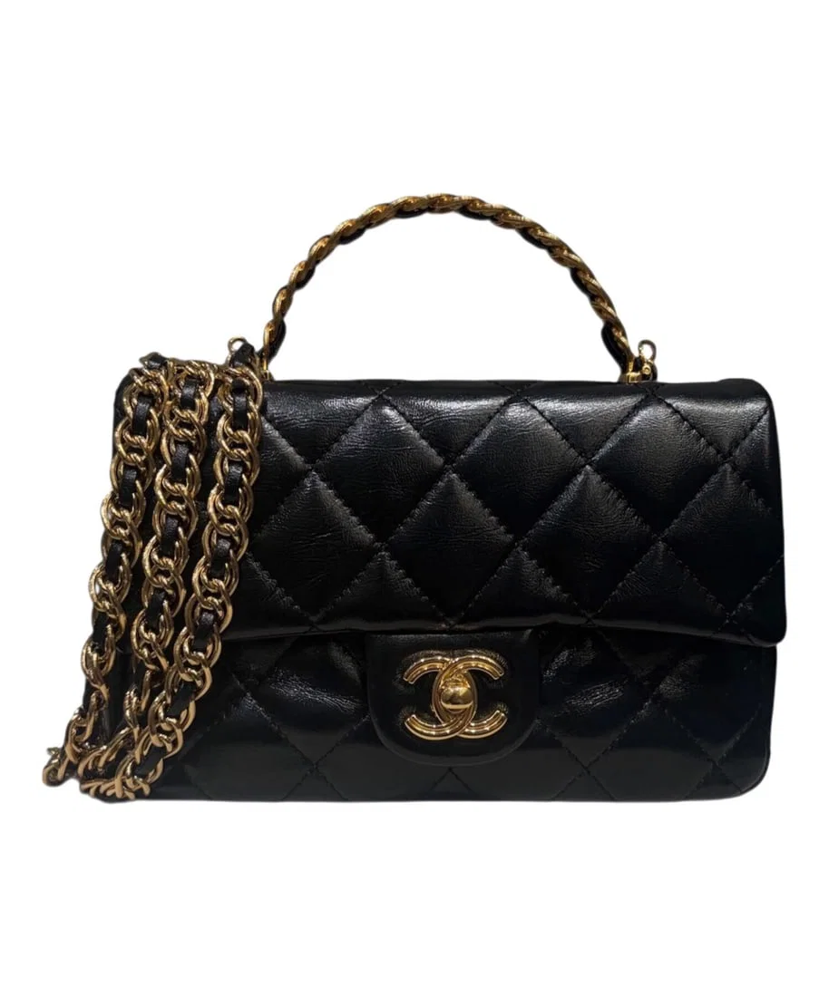 CHANEL TOP HANDLE CHAIN SHOULDER BAG