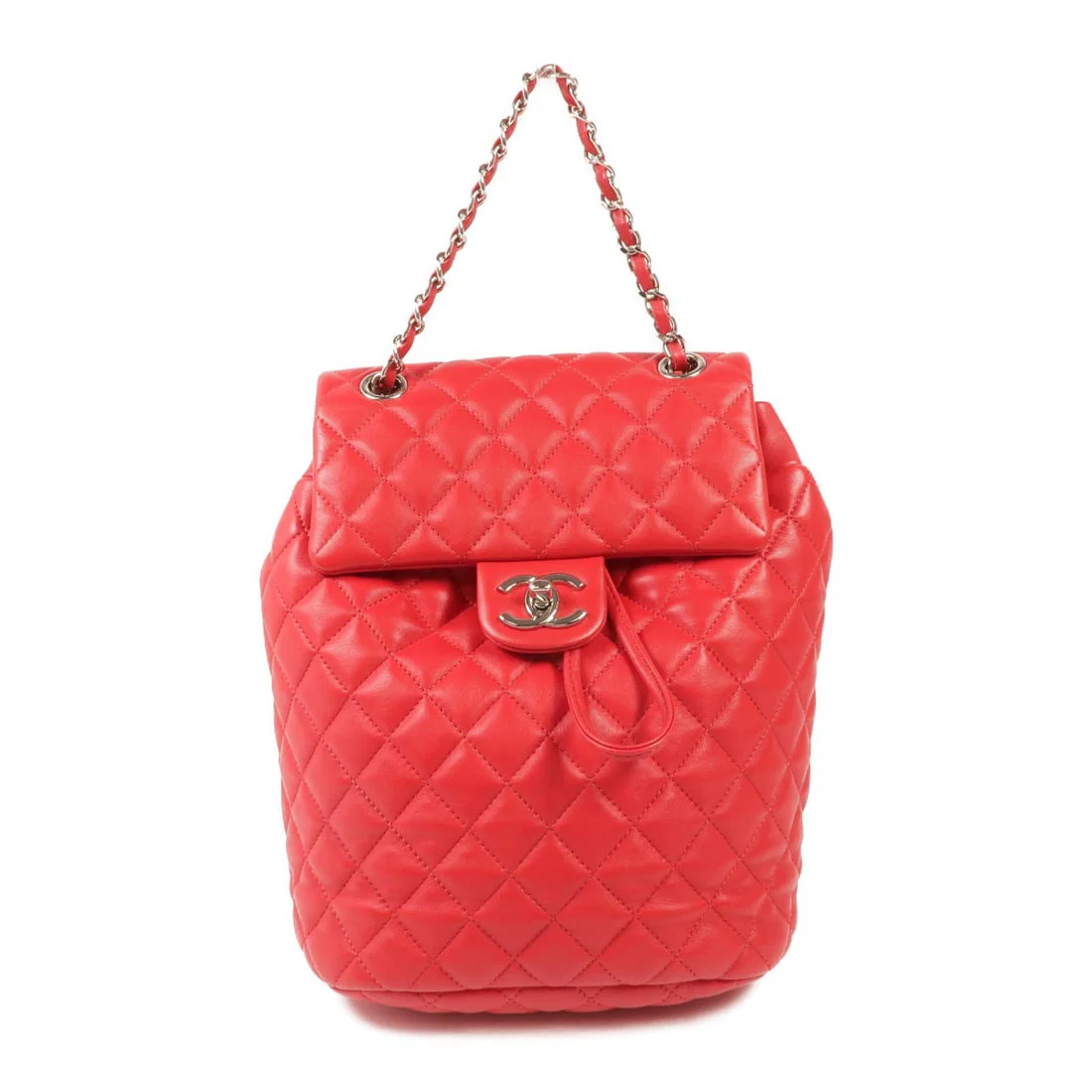 CHANEL Urban Spirit Rucksack Backpack Red Lambskin Leather
