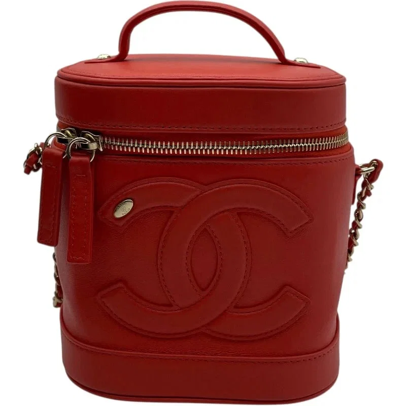 CHANEL VANITY 28 SERIES ORANGE GHW CALF SHOULDER BAG