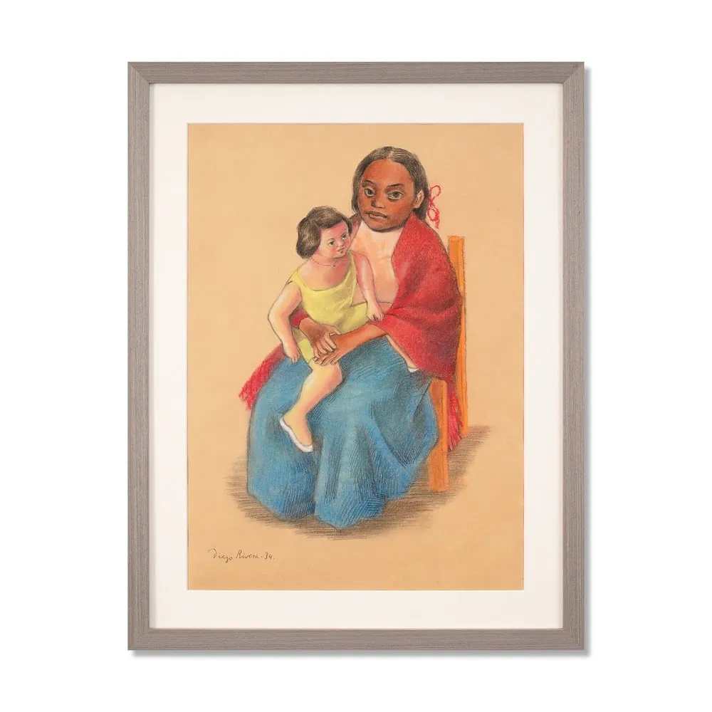 CHARCOAL AND CRAYON ON PAPER,IN THE STYLE OF DIEGO RIVERA (1886-1957)