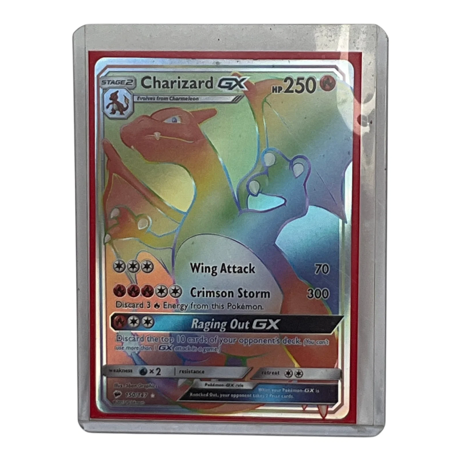 Charizard GX #150/147 Rainbow Rare Card 2017