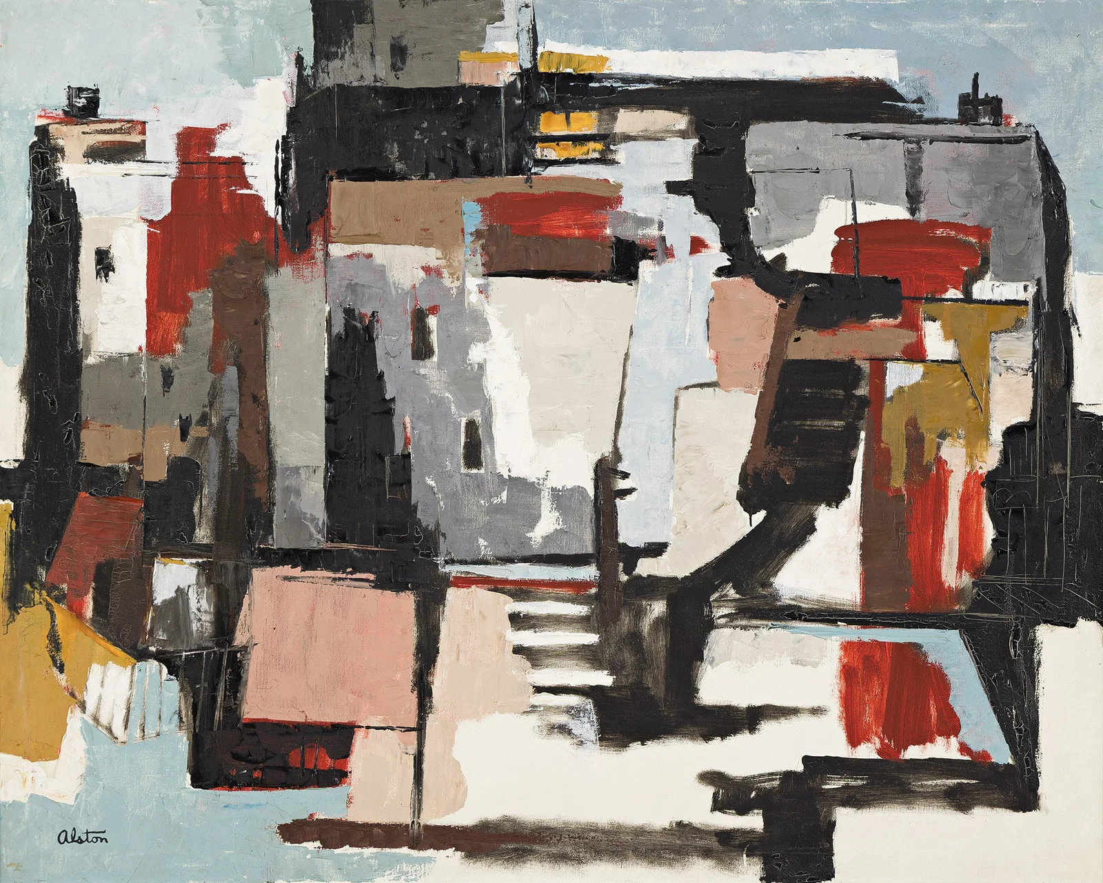 Charles Alston, Demolition (Tenements), Oil on canvas, c. 1958.