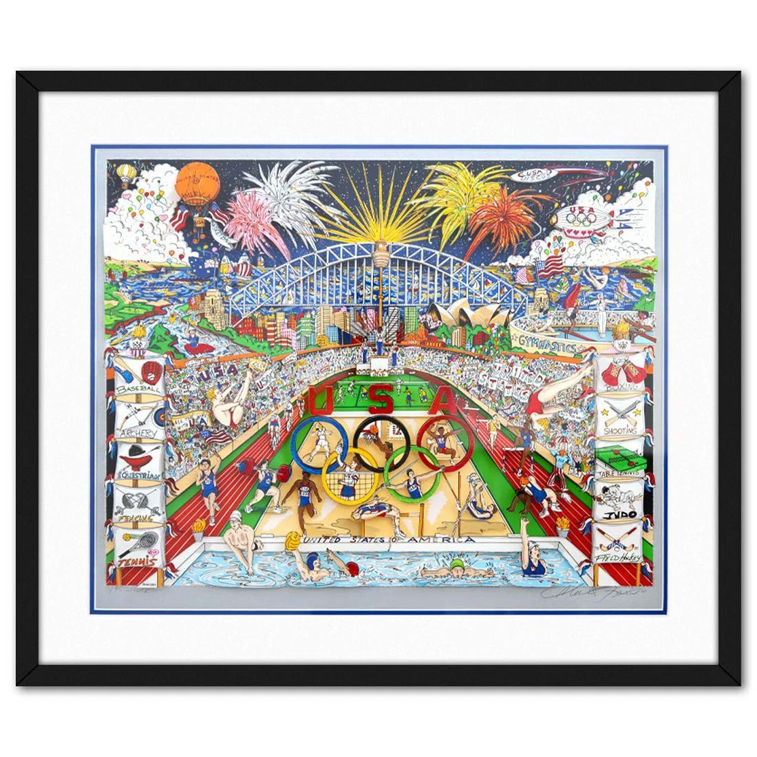Charles Fazzino- 3D Construction Silkscreen Serigraph "Olympics"