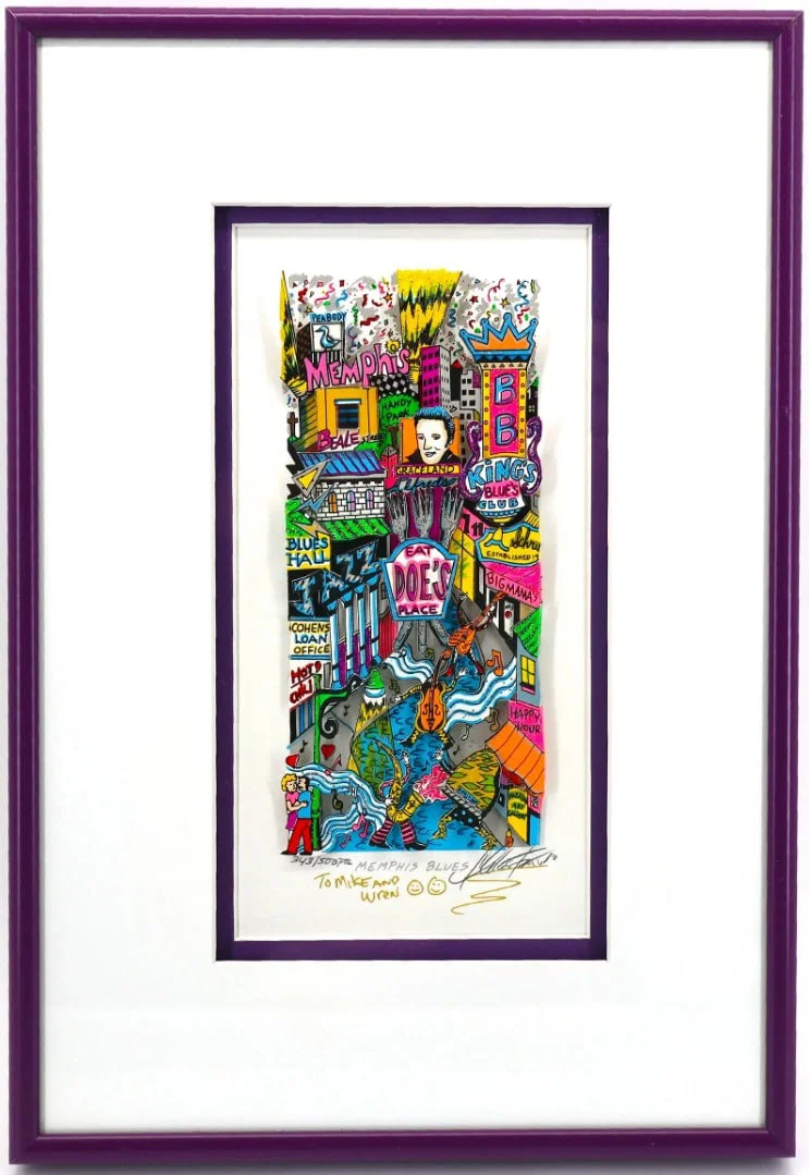 Charles Fazzino, 'Memphis Blues', Signed Limited Edition 3-D Lithograph - featuring original drawing