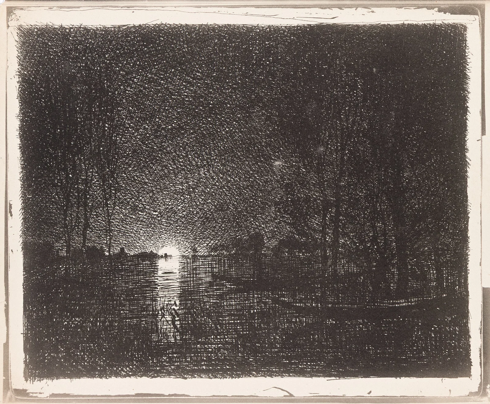 Charles-François Daubigny (1817-1878), Effet de Nuit, 1862.
