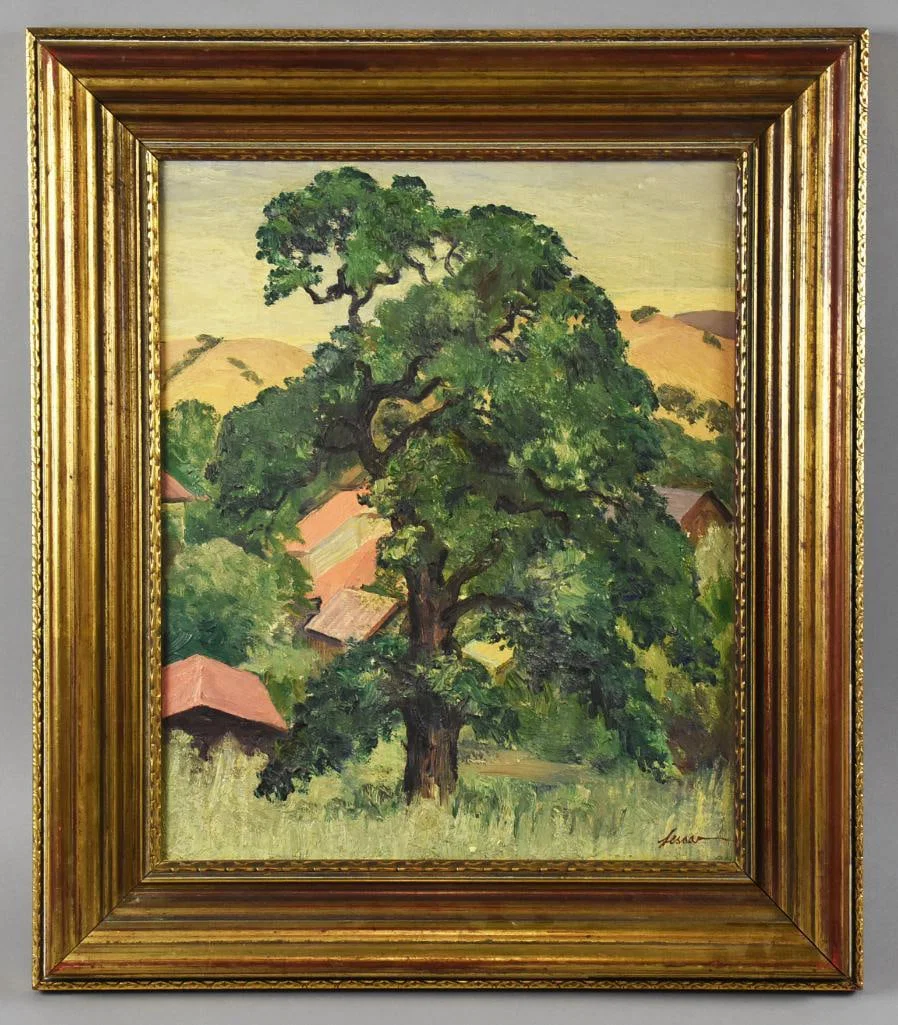 Charles Lesaar (1884-1941) Lone Shade Tree Oil on Canvas