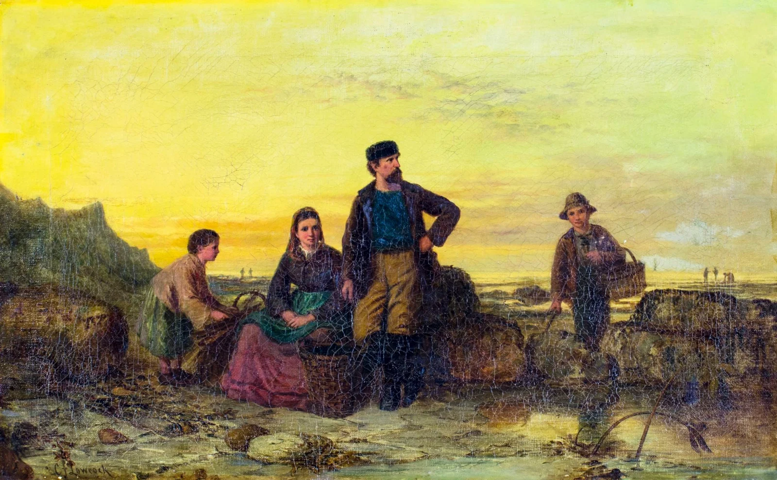 Charles Lowcock (UK,1844-1925) oil painting antique