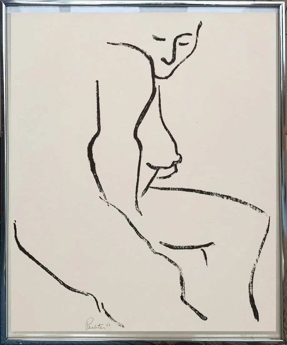 Charles Pachter (b.1942) - Female Nude, 1963 - Original Signed Lithograph - Early Modernist Figure