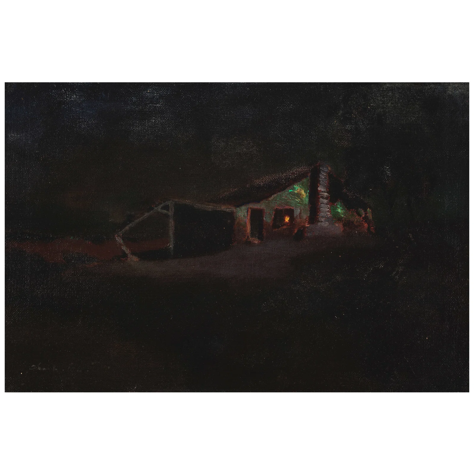 CHARLES ROLLO PETERS (1862-1928) Adobe Moon 16 1/4 x 24 in.