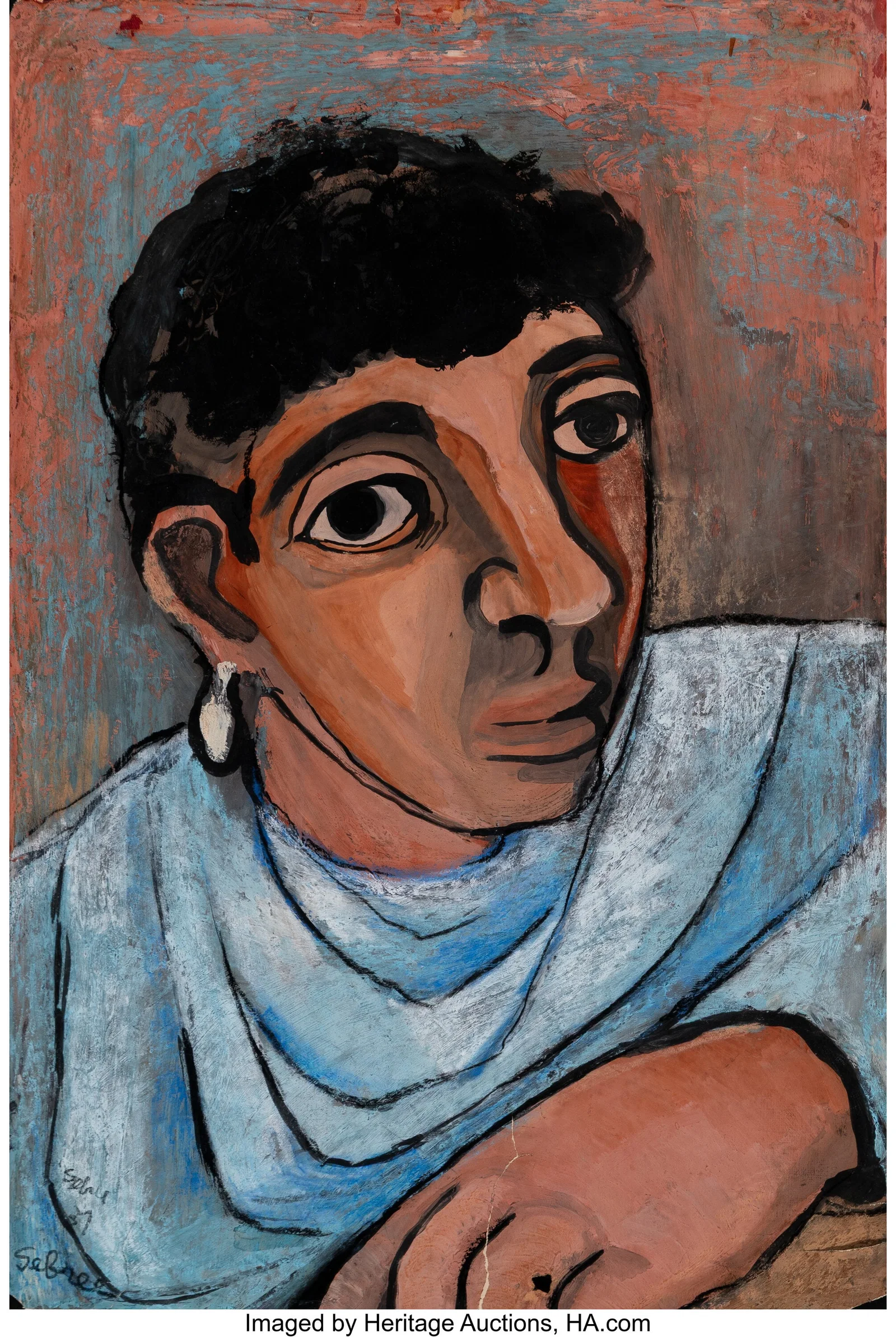 Charles Sebree (American, 1914-1985) Portrait, 1