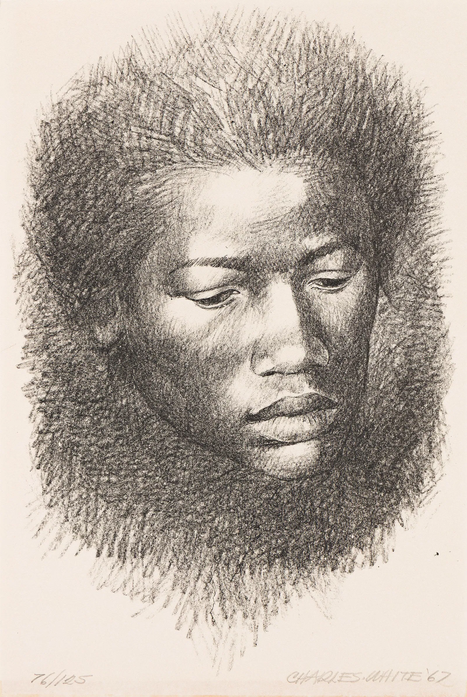 Charles White (1918-1979), Head, 1967.