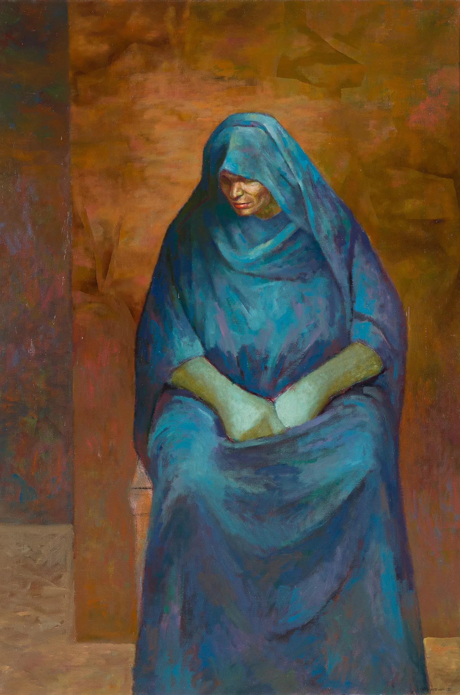 Charles White (1919-1979), Woman in Blue (Woman with Folded Arms), 1965-66.