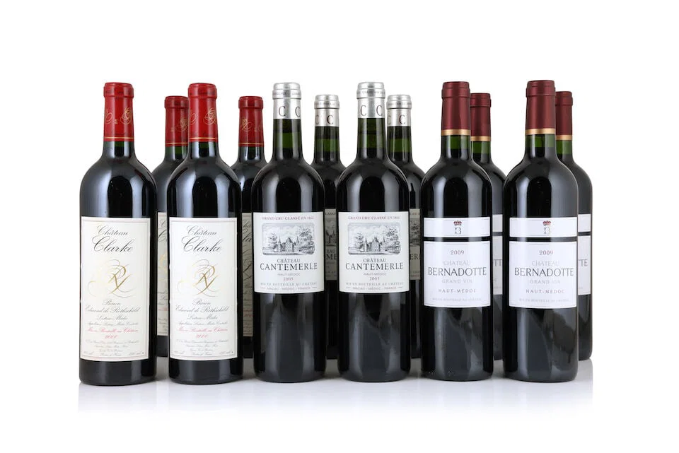 Château Clarke, 2000 (9 x 750ml) Château Cantemerle, 2005 (12 x 750ml) Château ...