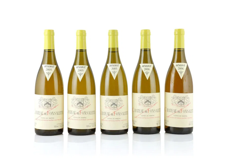 Château Rayas, Château de Fonsalette, Côtes du Rhône Blanc, 2005 (3 x 750ml)...