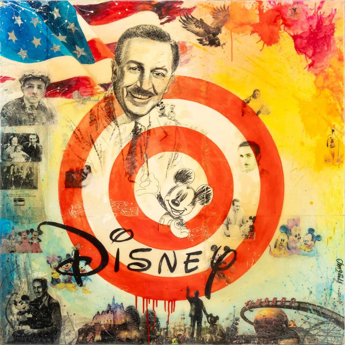 Chengju Li "Disney" Mixed Media Collage, 2014