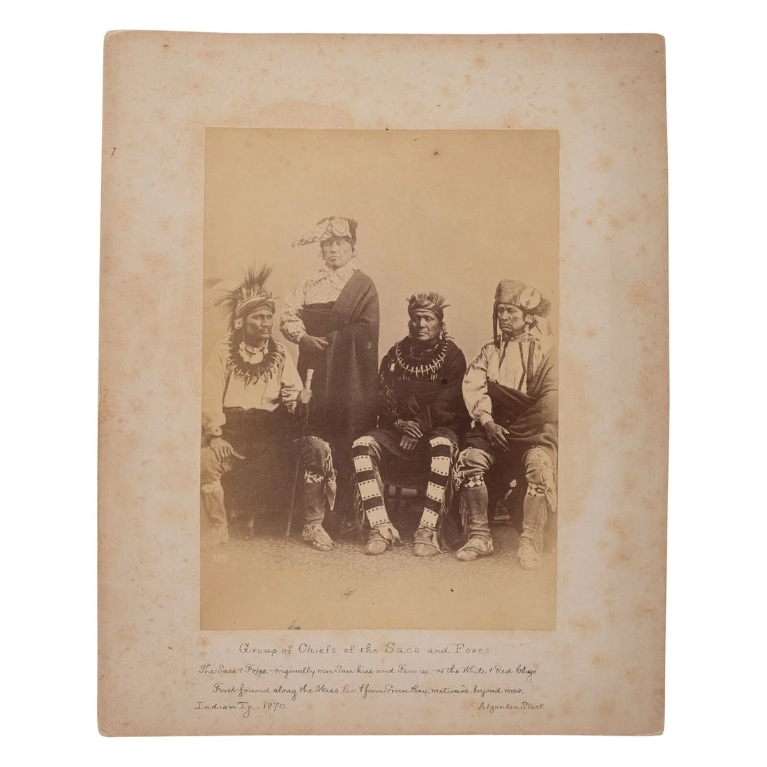 Chiefs of the Sac and Fox by C.M. Bell or Alexander Gardner, 1870 albumen photograph