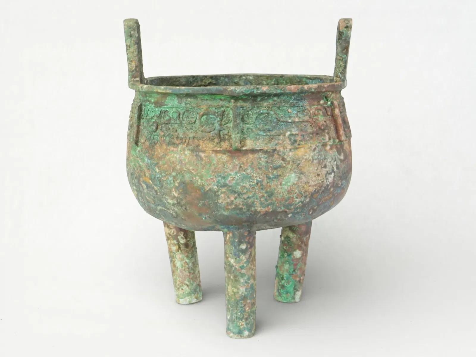 Chinese Archaic Bronze Ritual Food Vessel,Ding,Zhou Dynasty or Earlier
