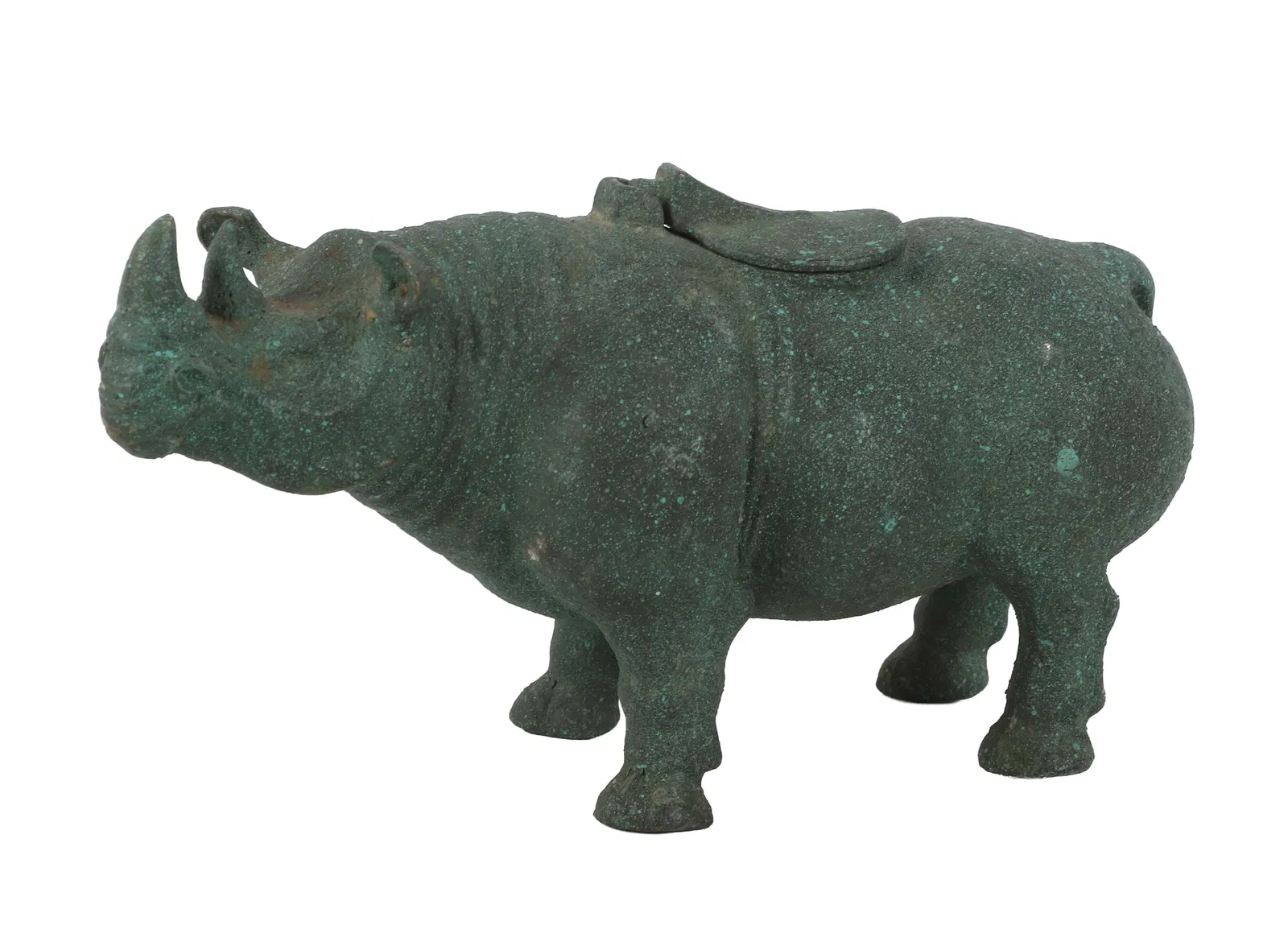 Chinese Archaic Style Bronze Rhinoceros Censer