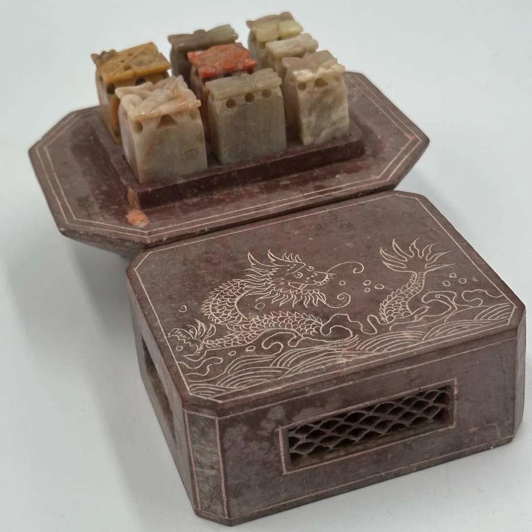Chinese art seal box, seal materials.