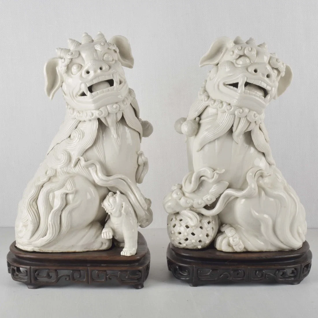 Chinese Blanc de Chine Foo Dogs