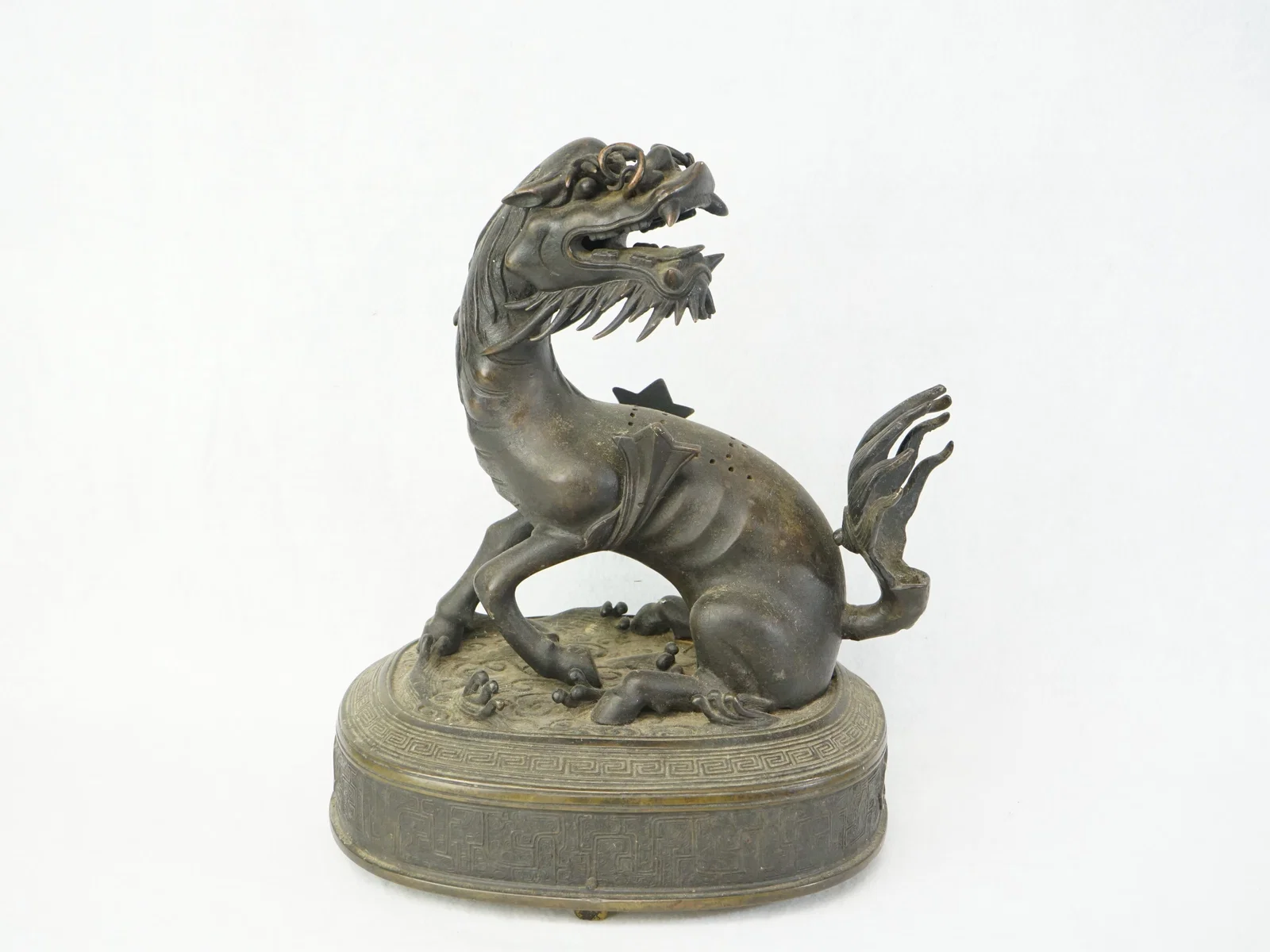 Chinese Bronze Standing Qilin Censer