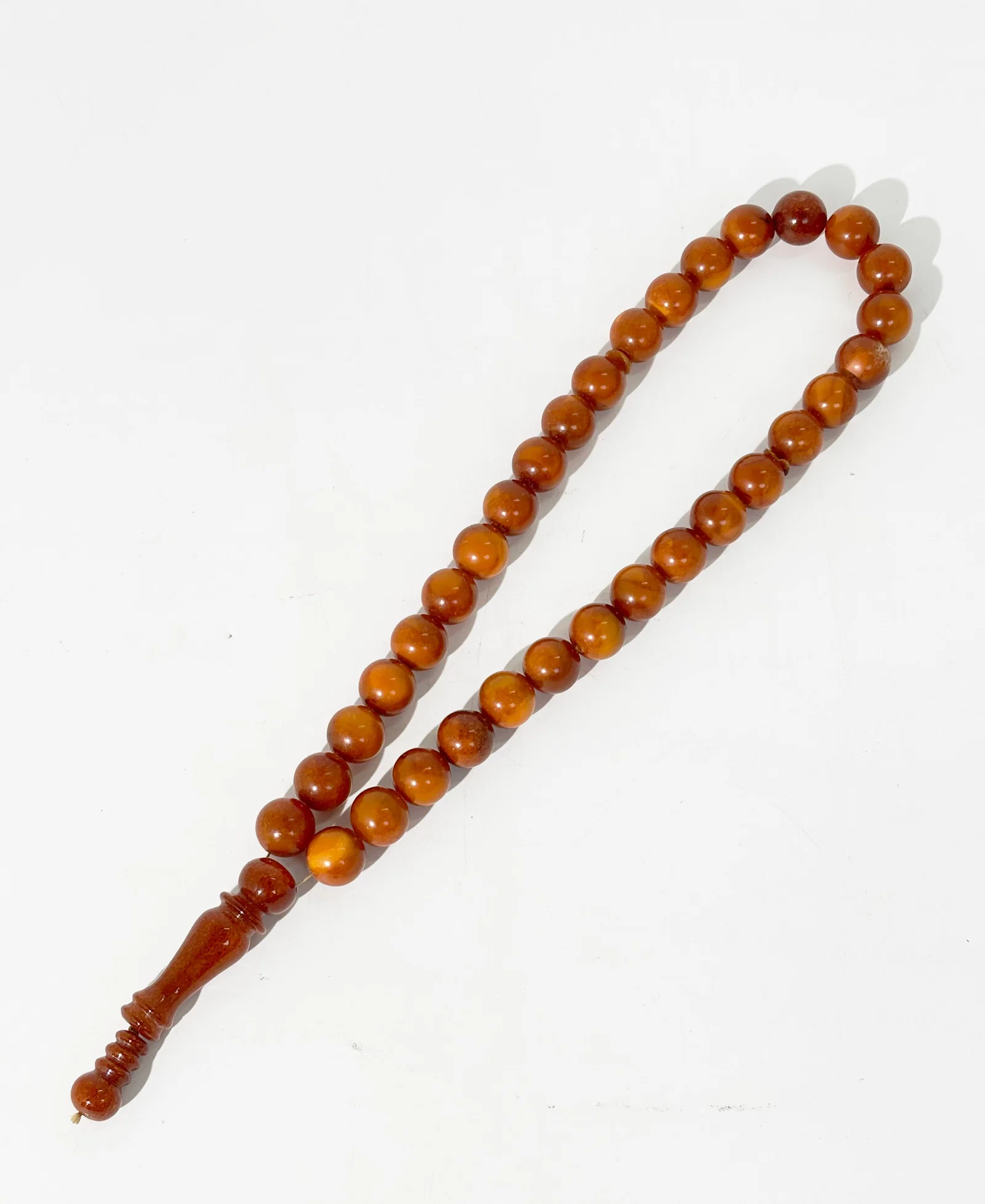Chinese Butterscotch Amber Buddhist Rosary