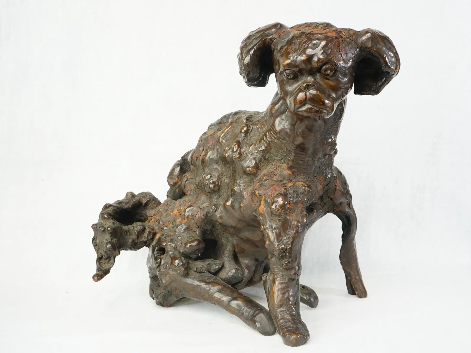 Chinese Carved Rootwood Dog,Qing Dynasty