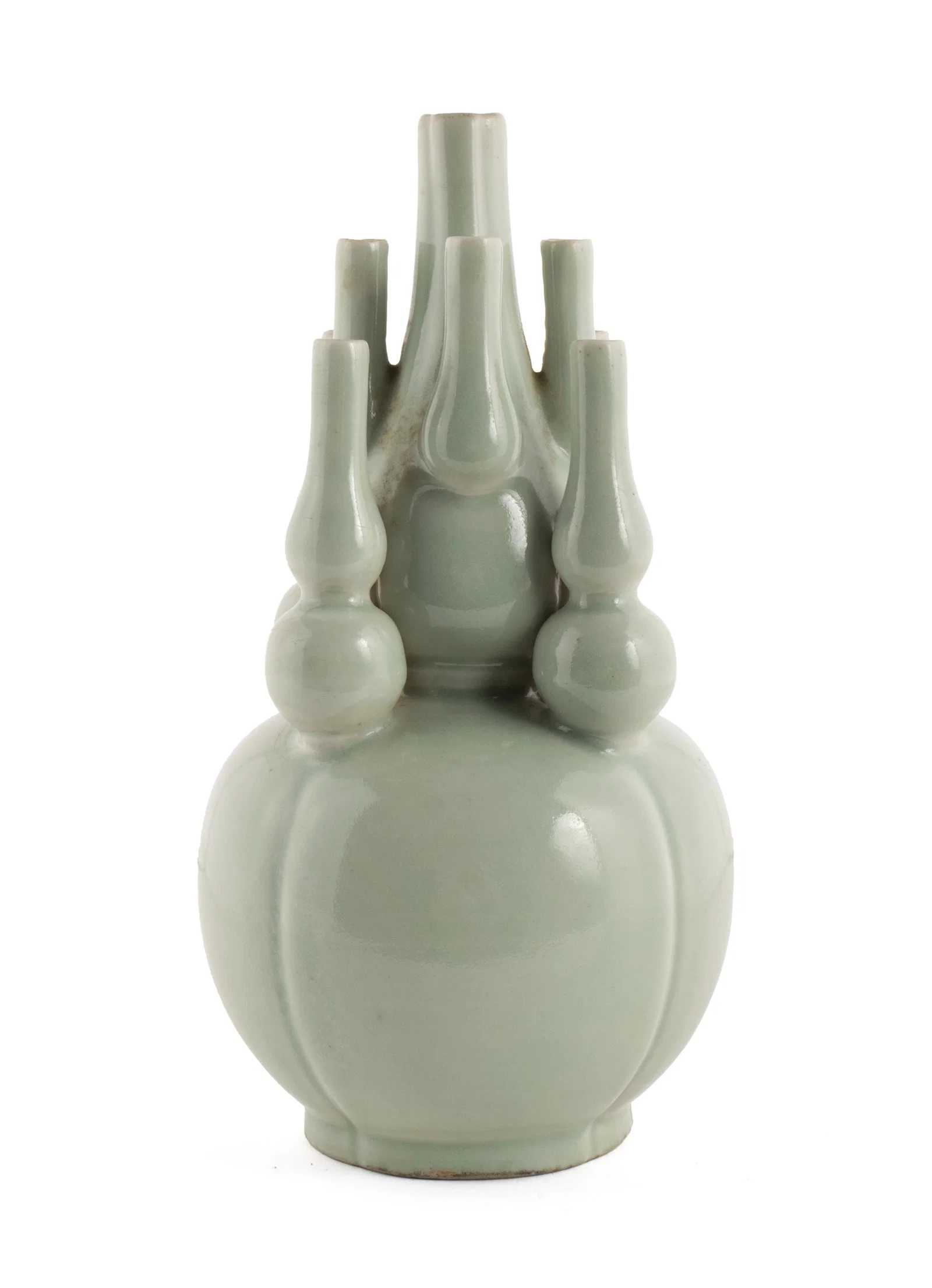 CHINESE DOUBLE-GOURD EIGHT TUBE BOTTLE VASE