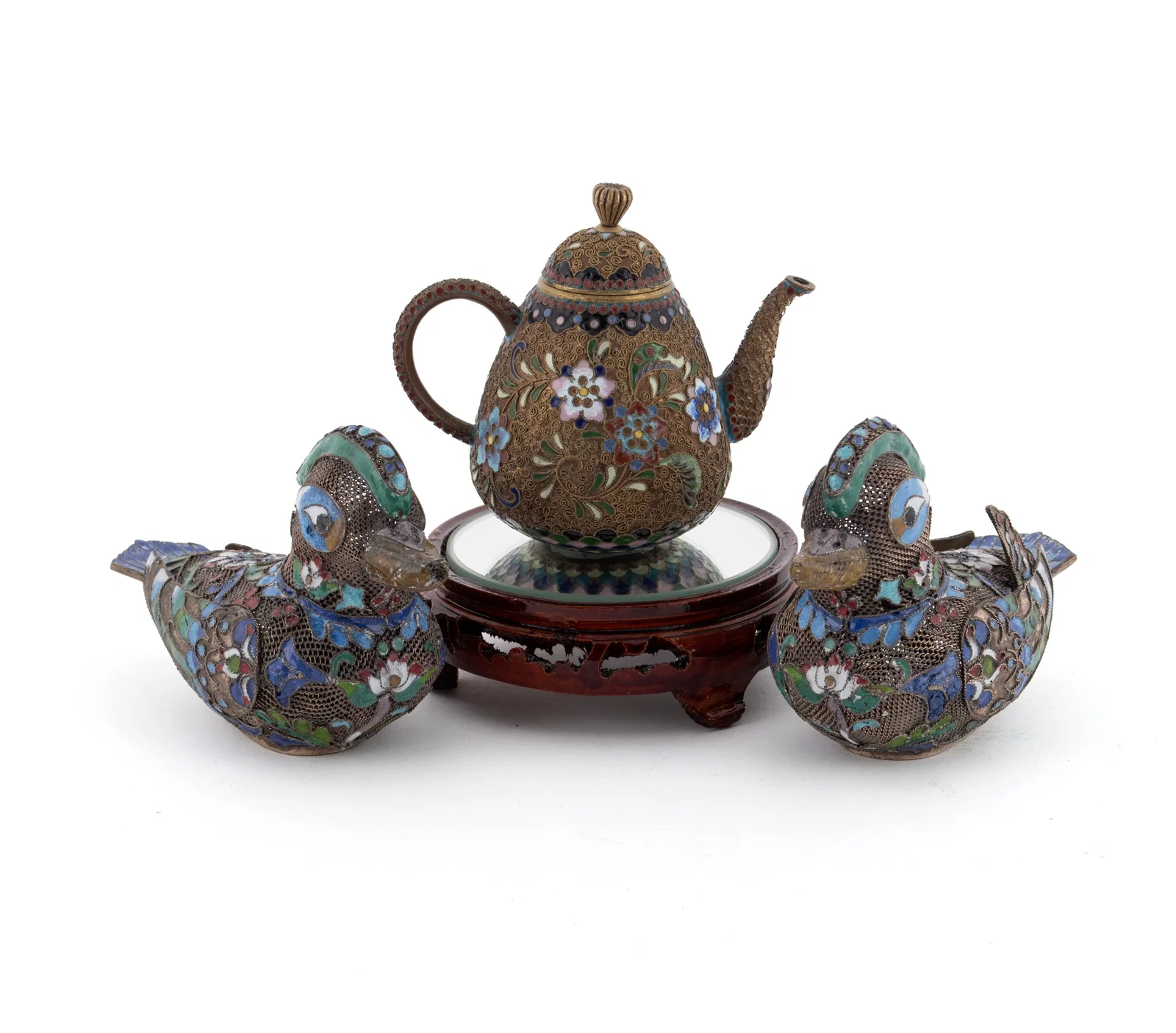 CHINESE ENAMEL FILIGREE GROUPING
