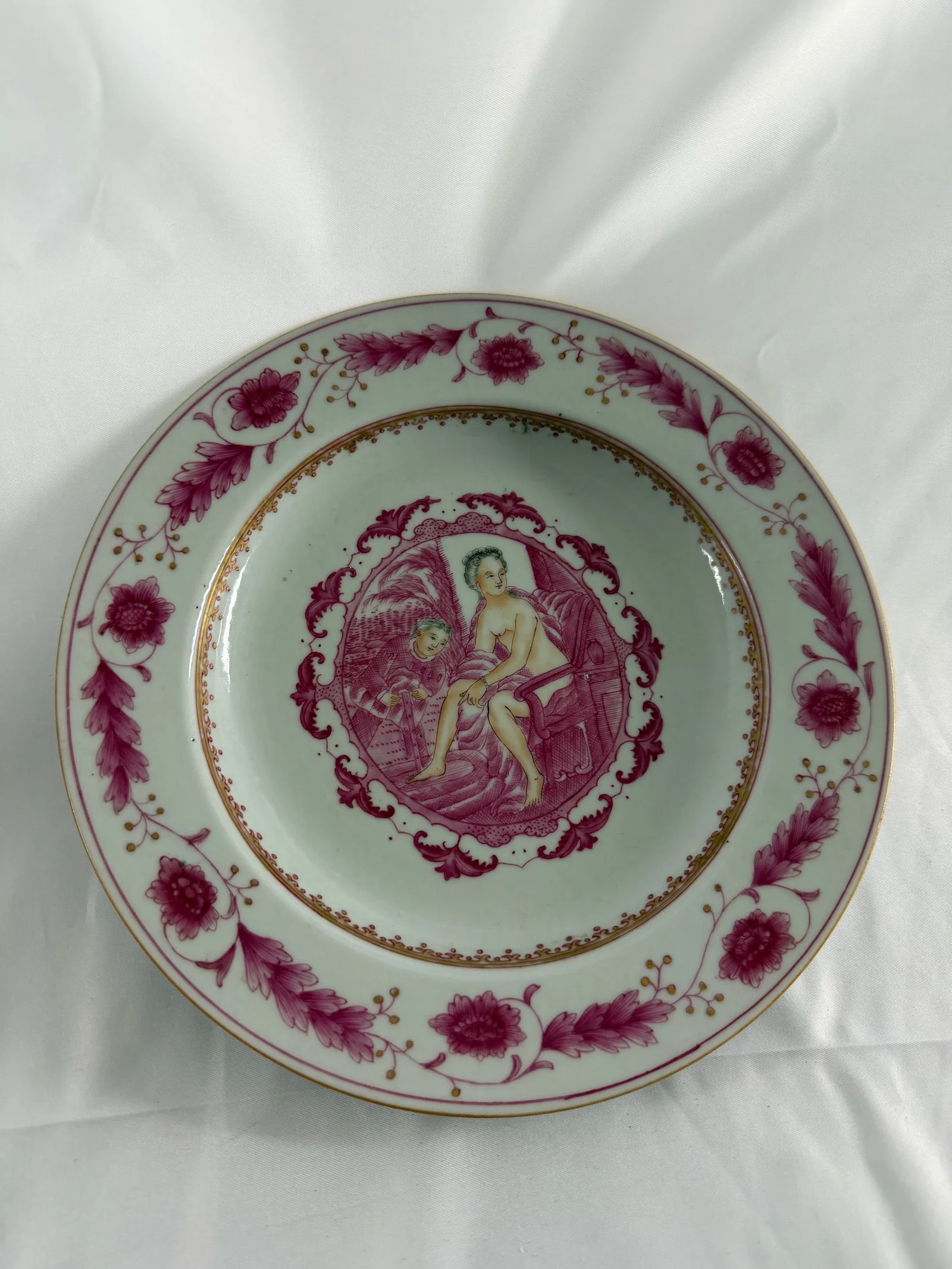 Chinese enameled famille rose porcelain plate