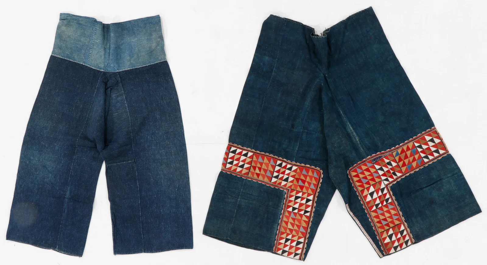 Chinese Ethnic Minority Embroidered and Indigo-Dyed Trousers
