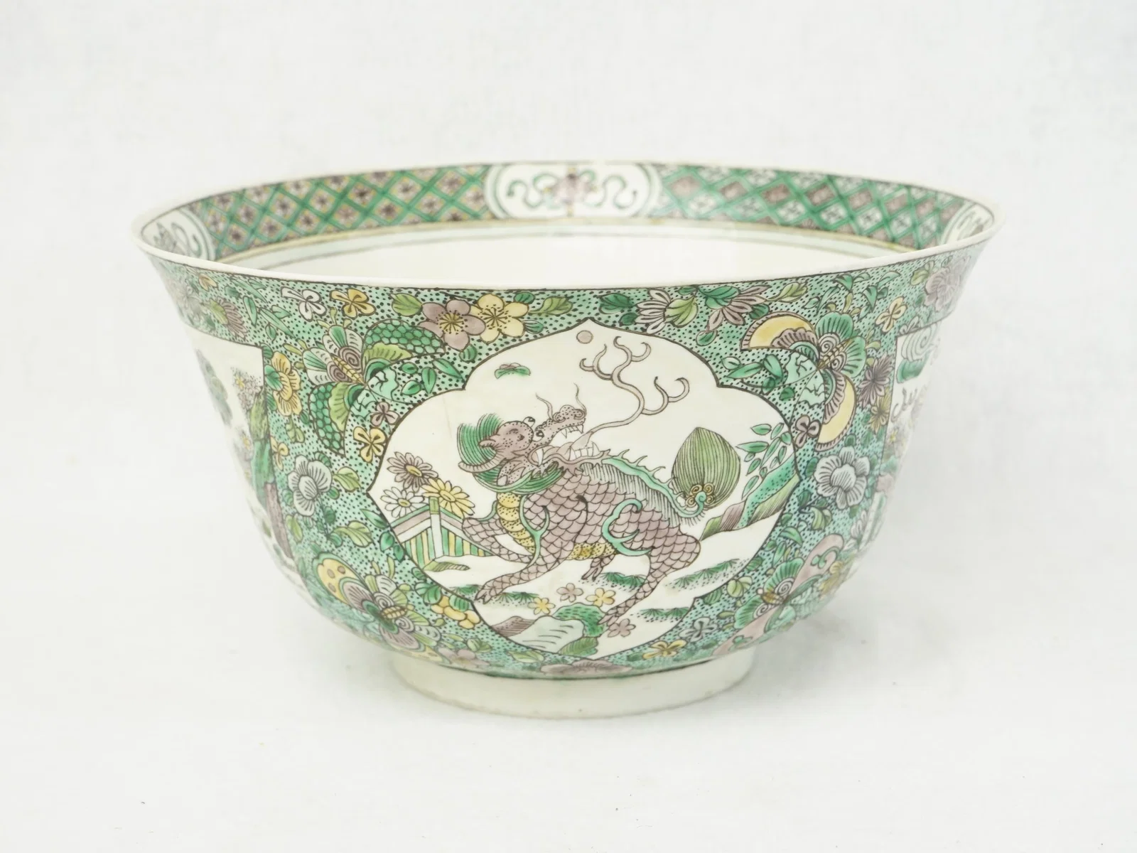 Chinese Famille Verte Porcelain Bowl,Qing Dynasty