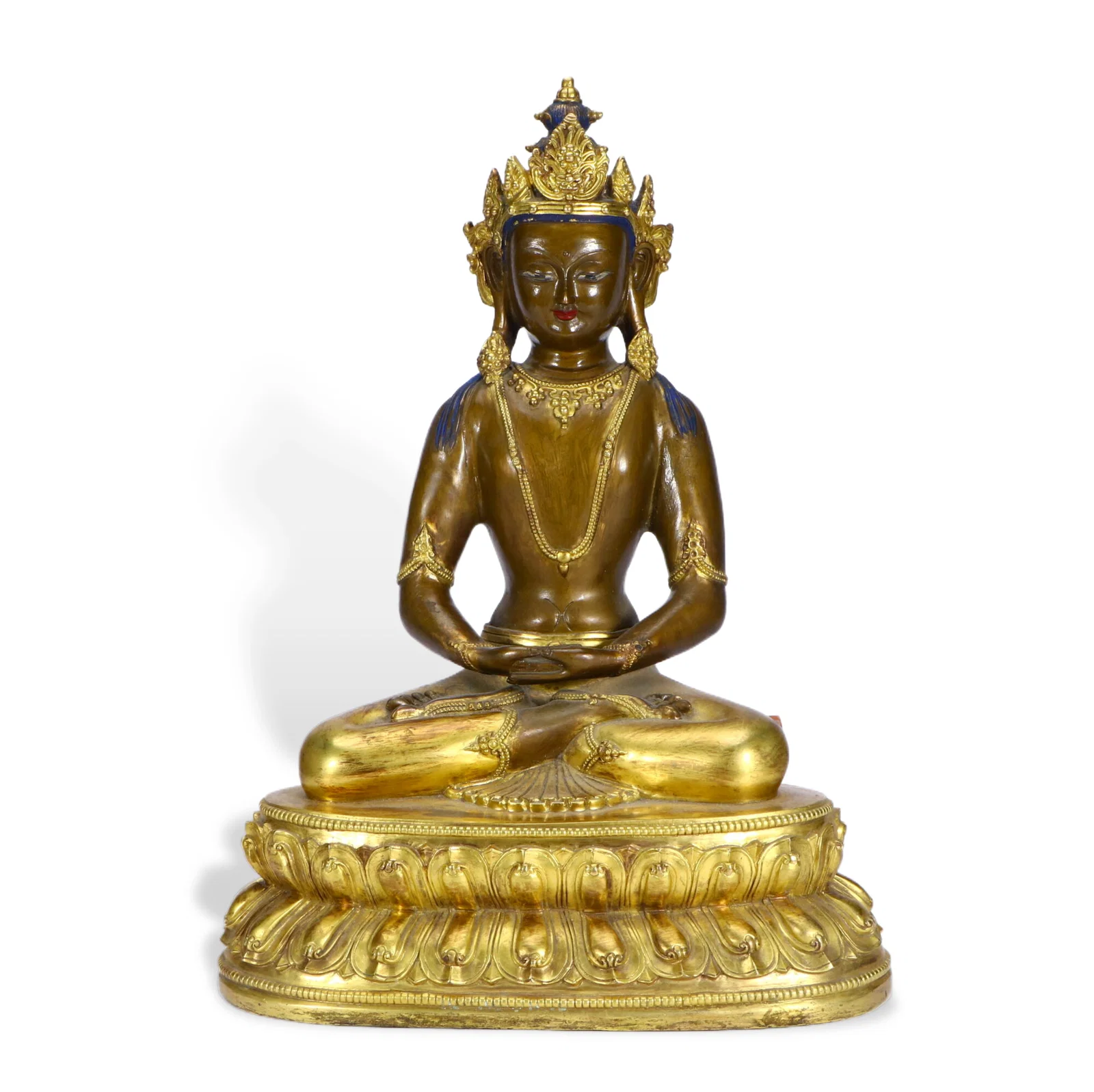 Chinese Gilt Copper Amitayus Buddha Statue
