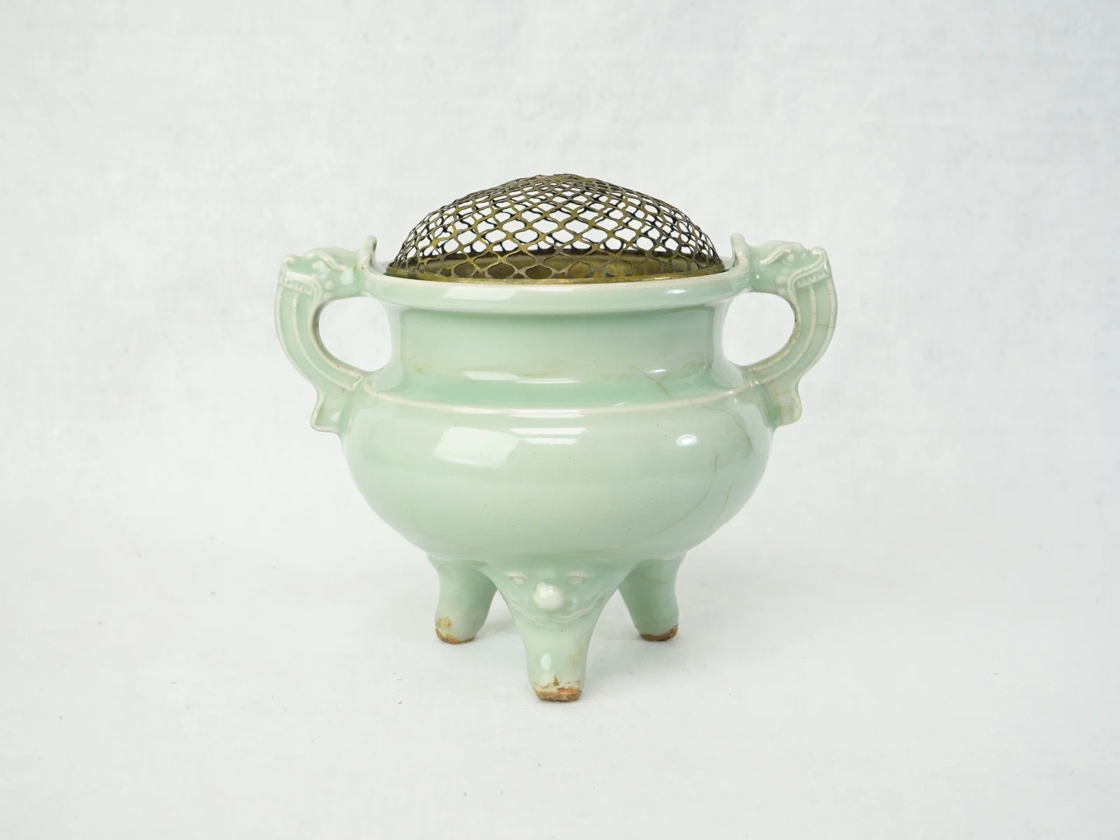 Chinese Longquan Celadon Glazed Tripod Censer,Song Dynasty