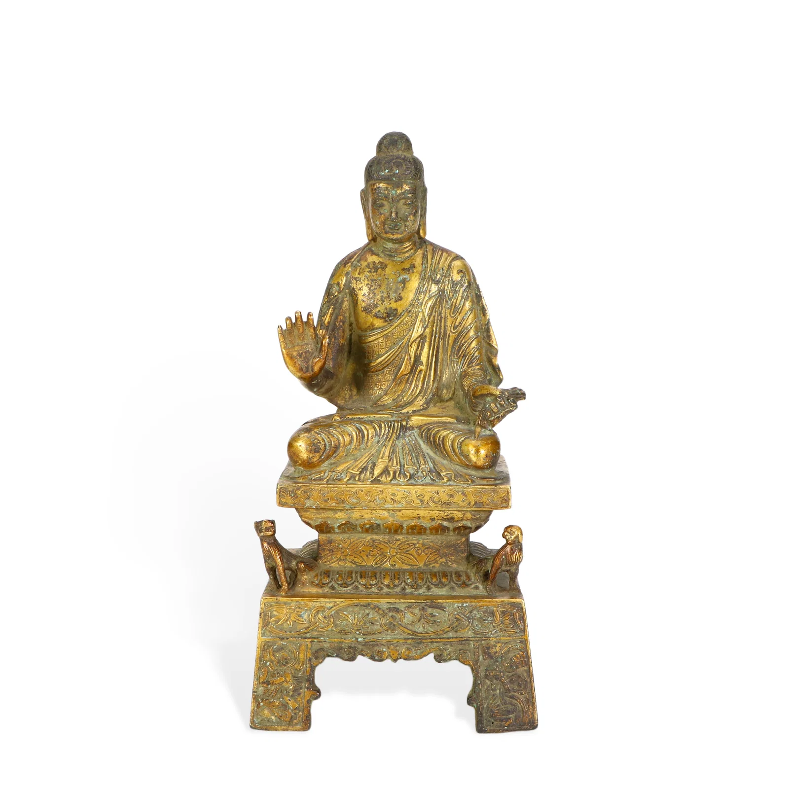 Chinese North Wei Dynasty Gilt Copper Seated Buddha