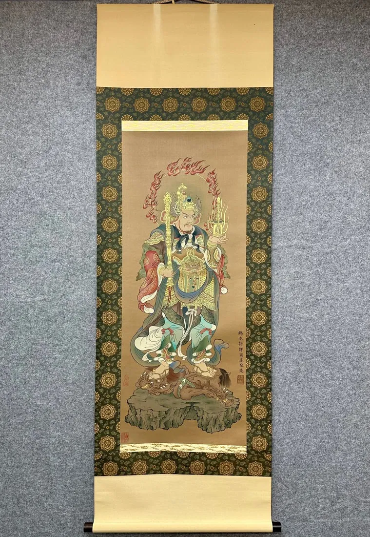 CHINESE PAINTING 商喜多闻天王像