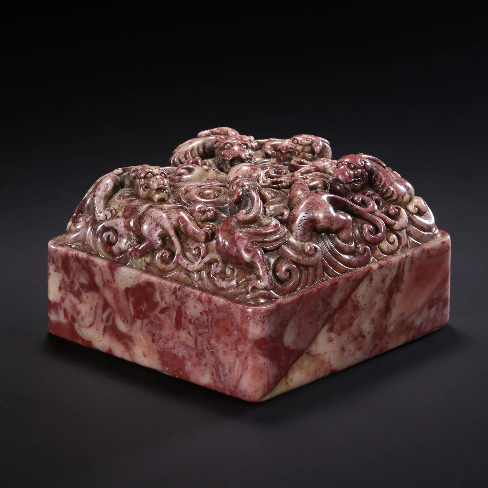 Chinese Qing Dynasty Shoushan Hibiscus Stone Seal