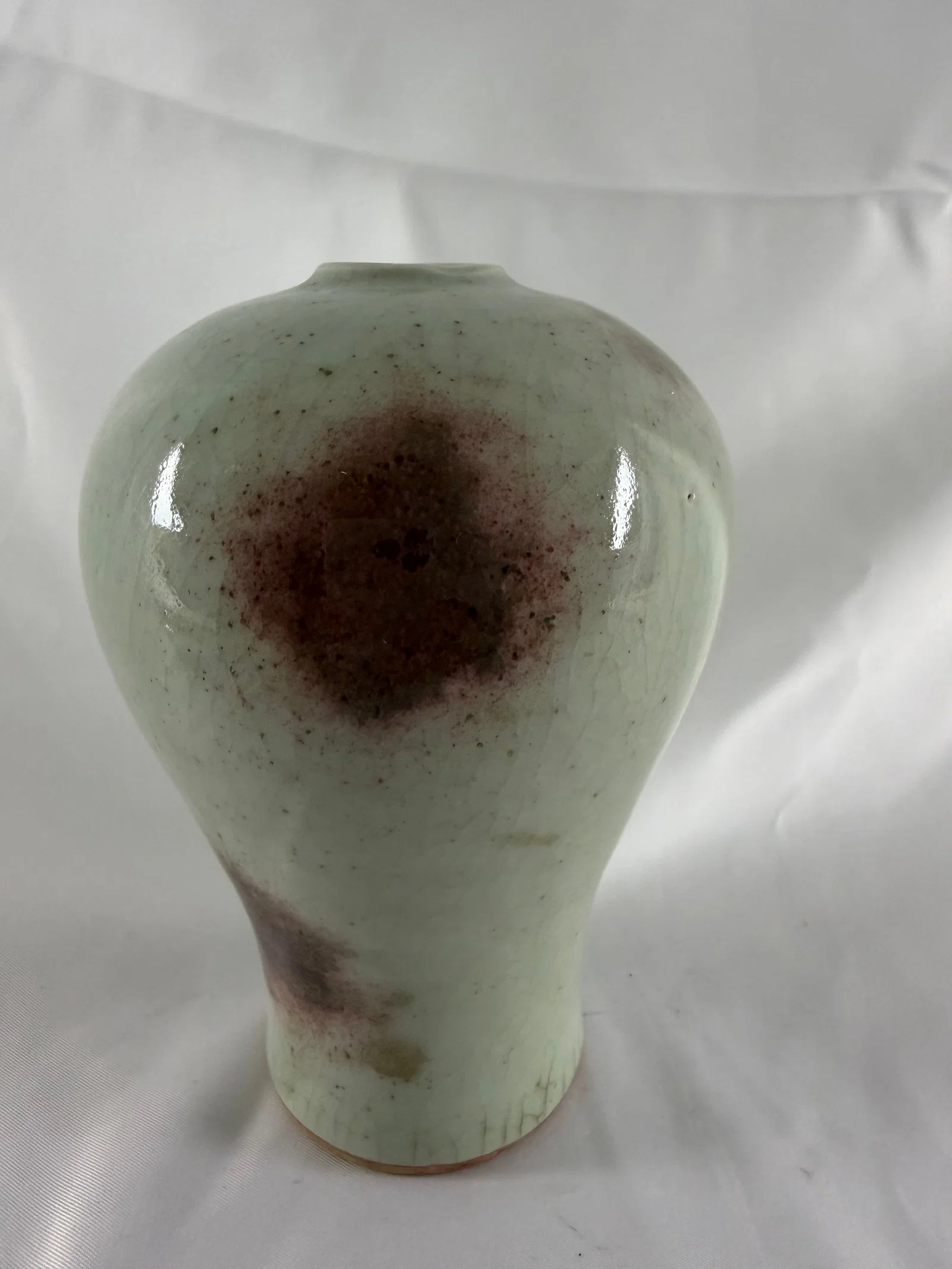 Chinese Rare red ice crack glazed ox bood style porcelain vase