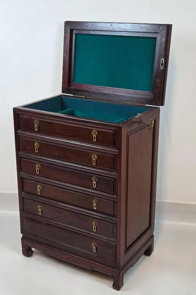CHINESE ROSEWOOD SILVER CHEST
