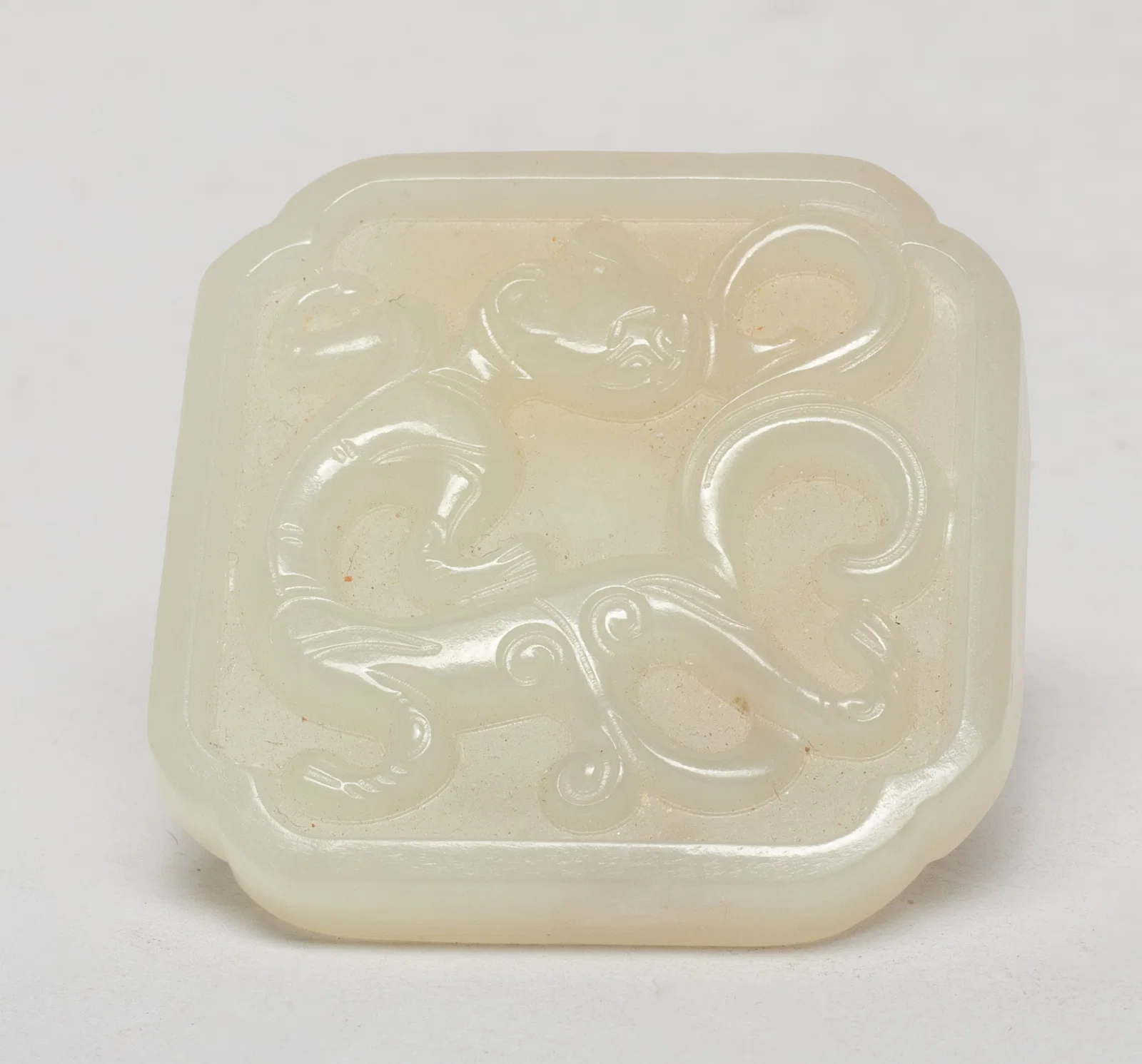 Chinese White Jade Belt Plaque
