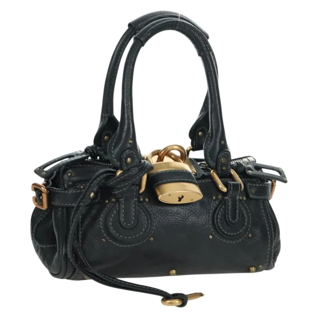 CHLOE MINI PADDINGTON HAND BAG LEATHER BLACK