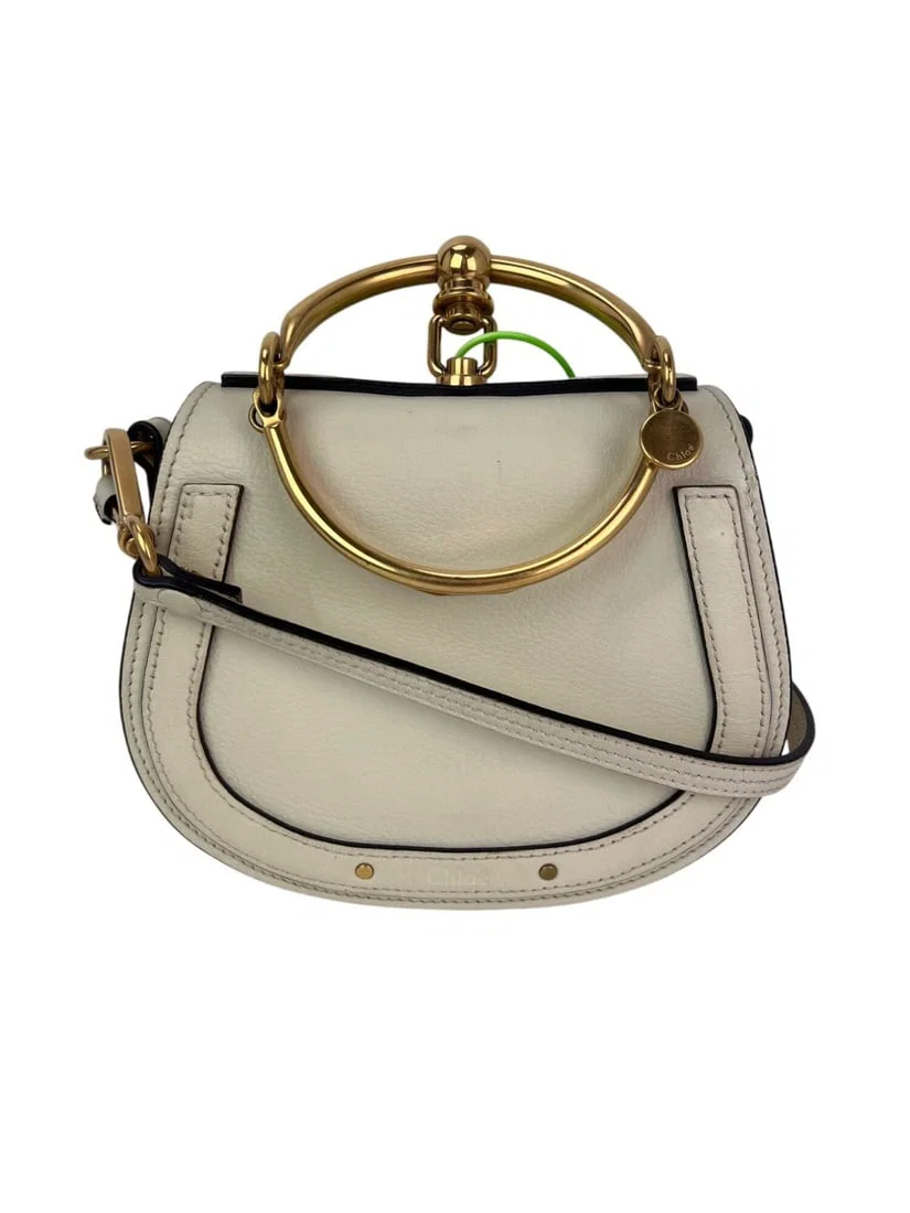 Chloe Nile Small Beige Leather Crossbody Bag with Gold Hardware