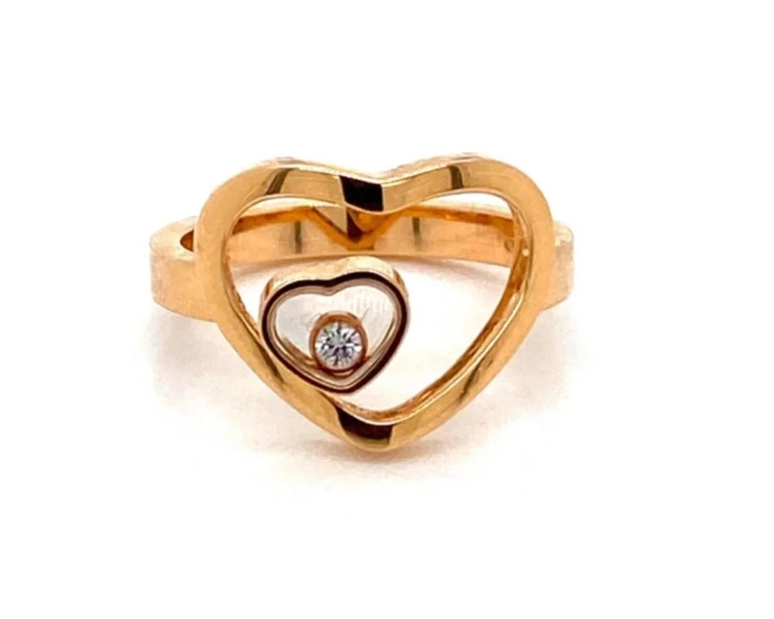 CHOPARD HAPPY DIAMOND DOUBLE HEART RING
