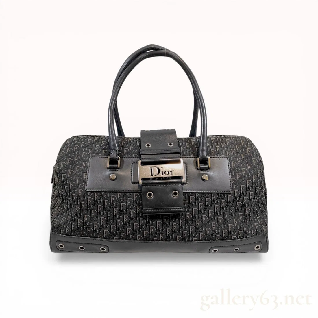 Christian Dior Black Trotter Monogram Street Chic Bowling Bag