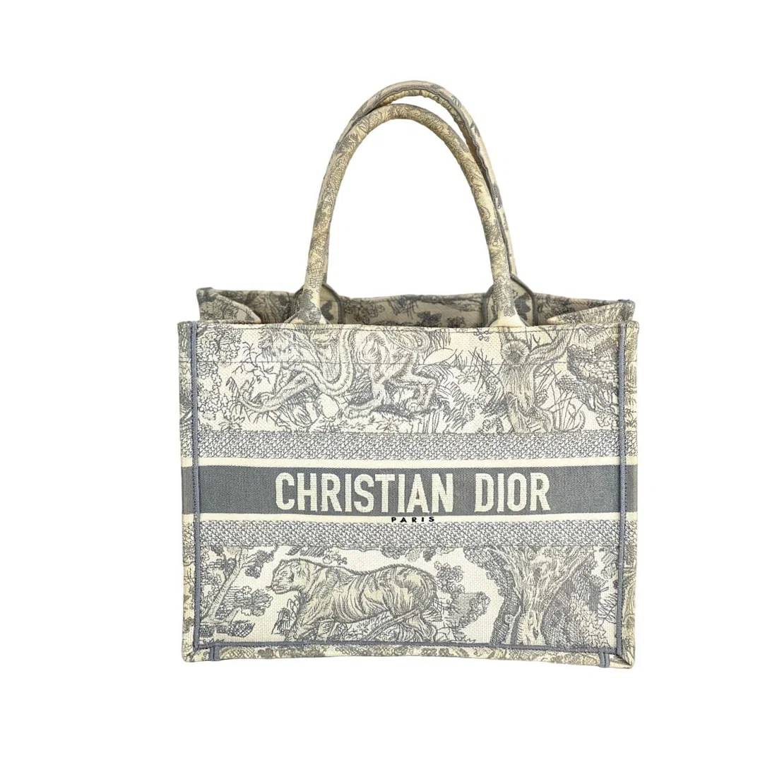 Christian Dior Dioriviera Medium Tote with Embroidered Tiger Pattern