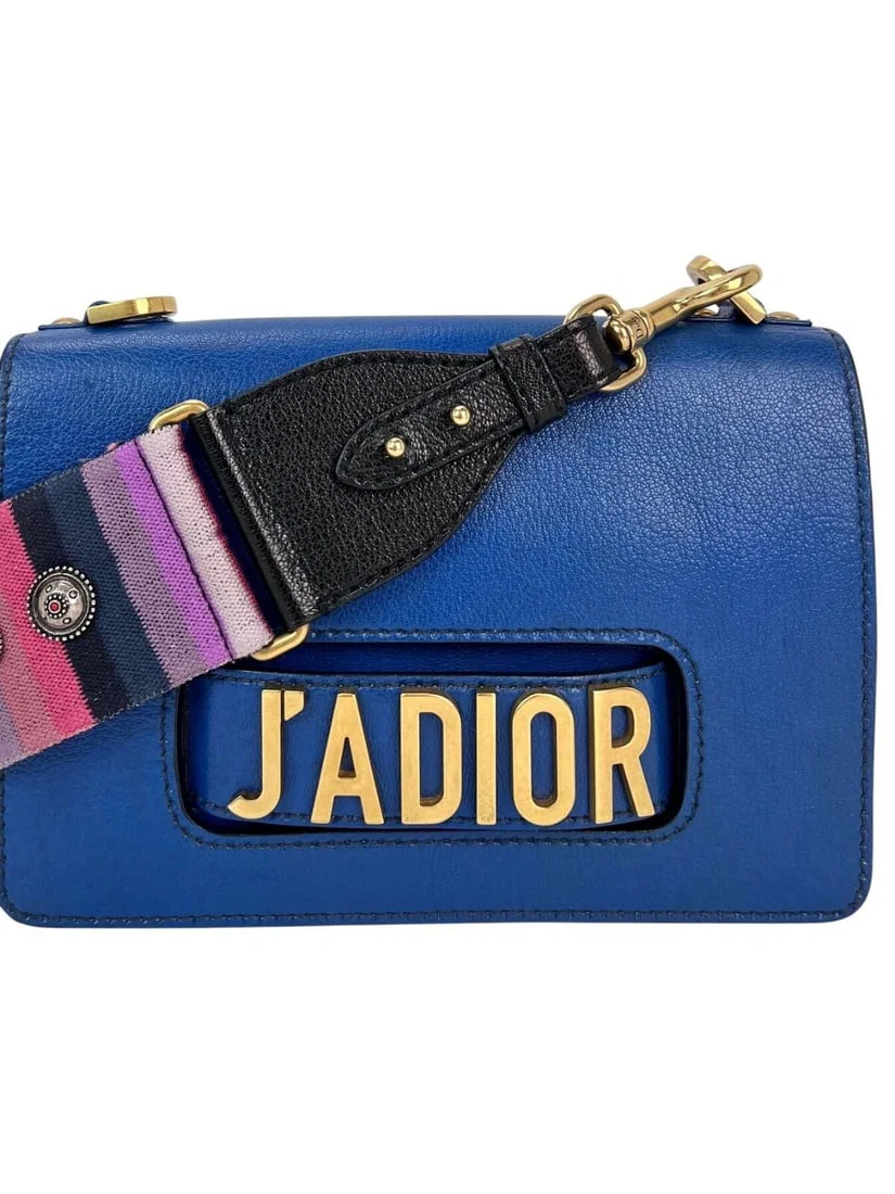 Christian Dior J'ADIOR Blue Leather Shoulder Bag Convertible
