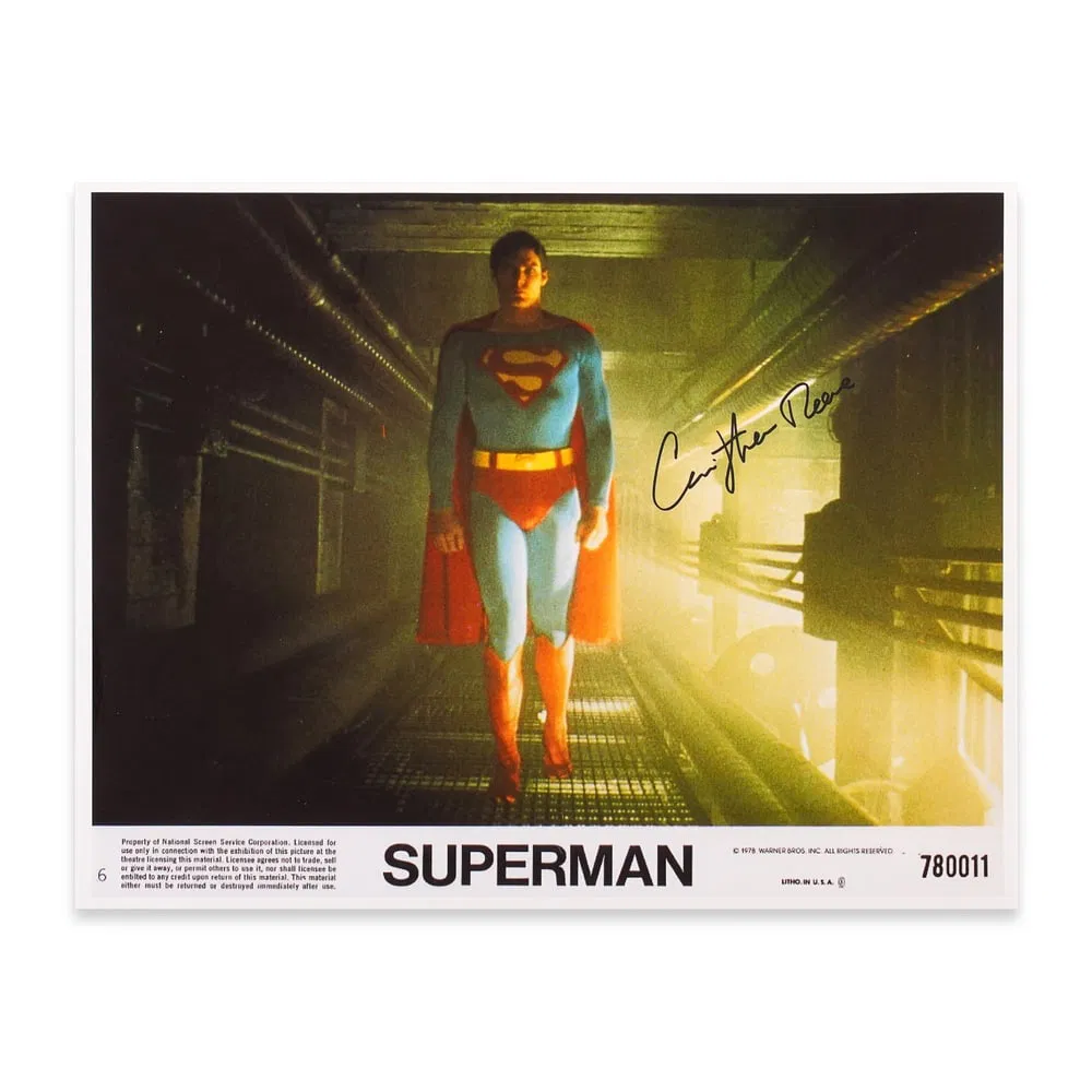 CHRISTOPHER REEVE SIGNED SUPERMAN PROMOTIONAL PHOTOGRAPH