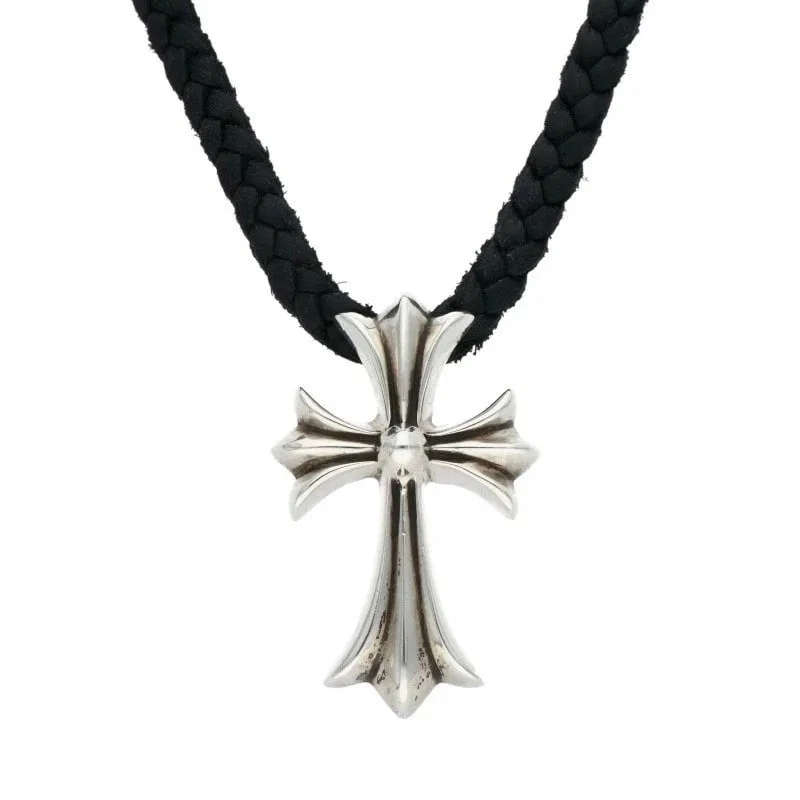 CHROME HEARTS CRS SML BC SMALL CROSS BOLO TIP NECKLACE