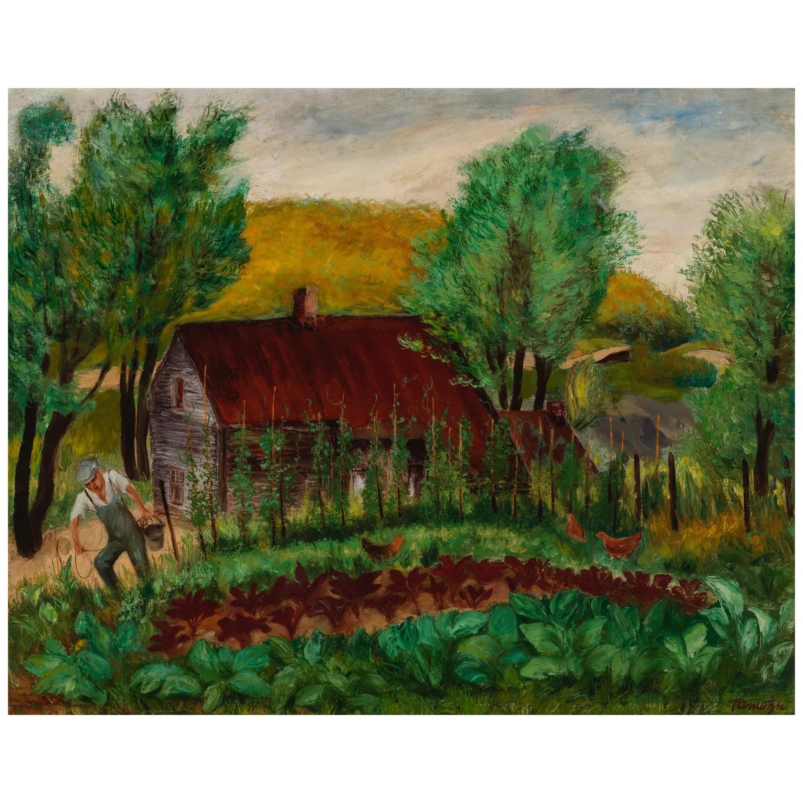 CHUZO TAMOTZU (1888-1975) The Gardener 24 x 30 in.